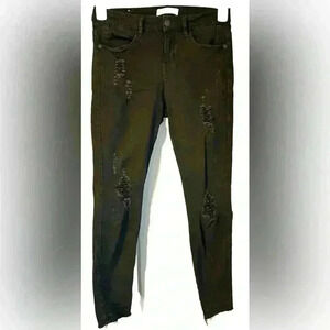 Judy Blue Black Distressed Fray Ripped Denim Jeans Size 5 / 27 JB-8548